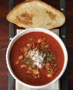 Red pork and hominy stew (Pozole rojo)