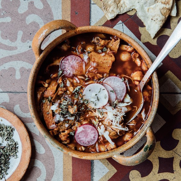 Red posole with pork