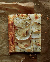 Red potato and apple galette