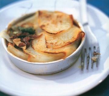 Red potato, onion and herb cheese ‘brik’