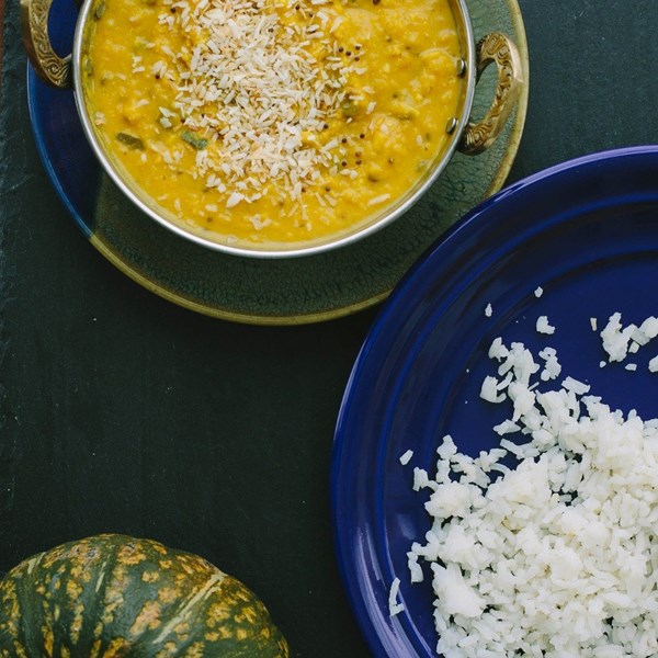 Red pumpkin dal
