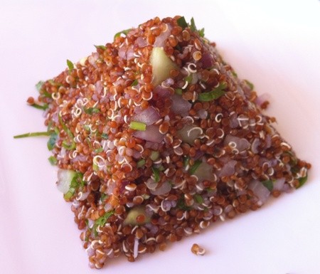 Red quinoa tabbouleh