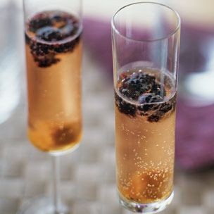 Red raspberry Champagne cocktail 