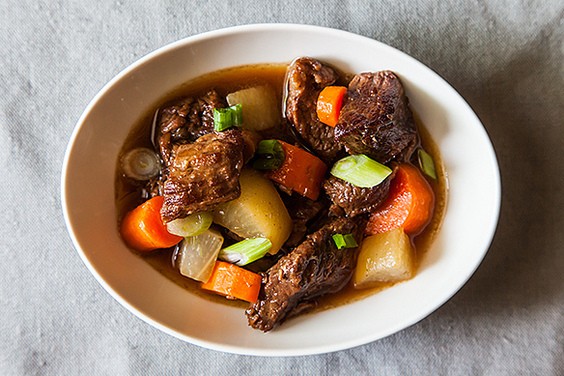 Red roasted Asian beef stew