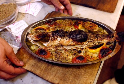 Red snapper baked with fennel and tomatoes (Vivaneau rouge rôti avec fenouil et tomates)