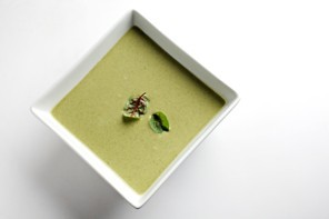 Red sorrel and watercress soup 