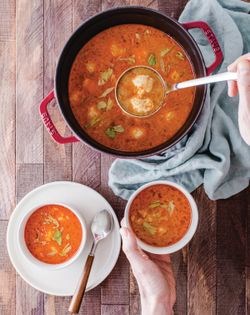 Red Thai scallop soup