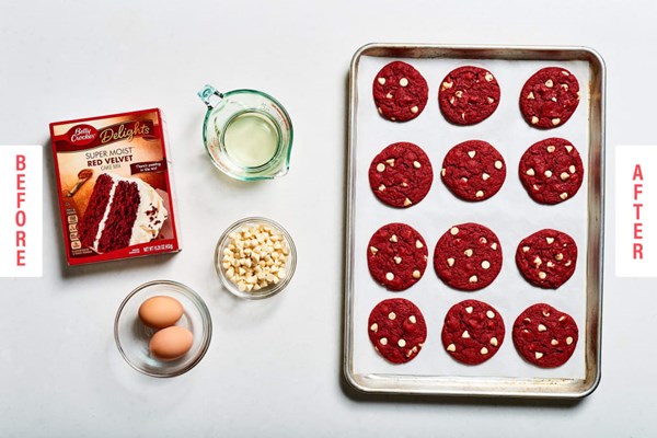 Red velvet cake mix cookies