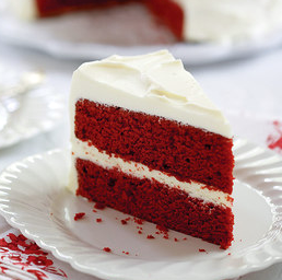 Red velvet cake with cream cheese frosting