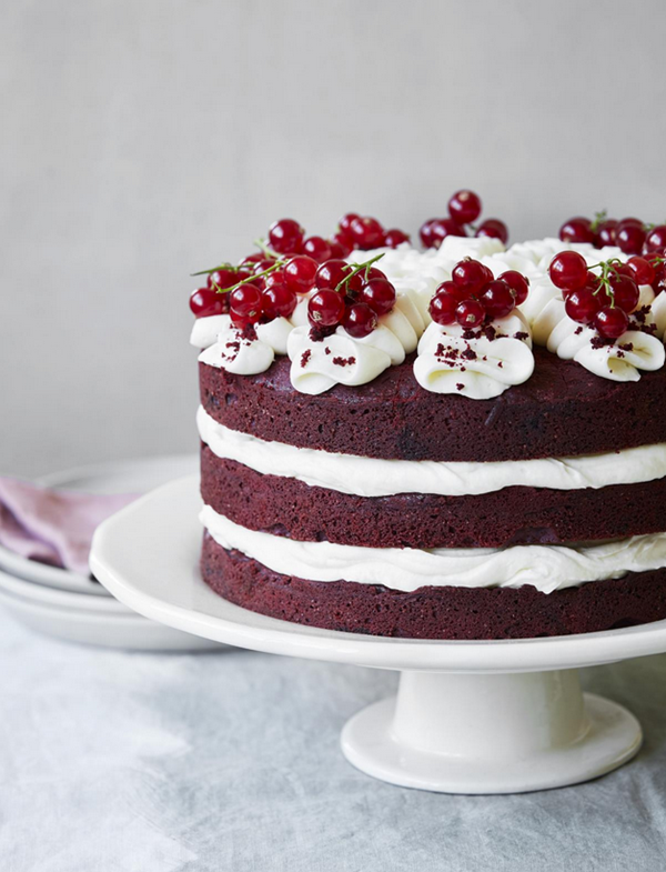 Red velvet cake with cream cheese frosting