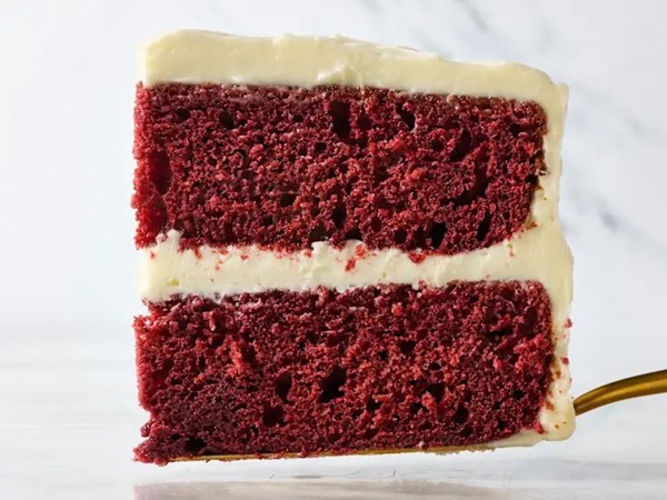 Red velvet cake with cream cheese frosting