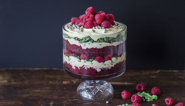 Red velvet cheesecake trifle