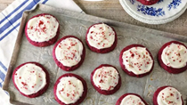 Red velvet cookies with cream cheese frosting