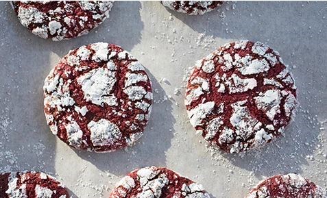 Red velvet crinkle cookies
