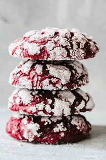 Red velvet crinkle cookies