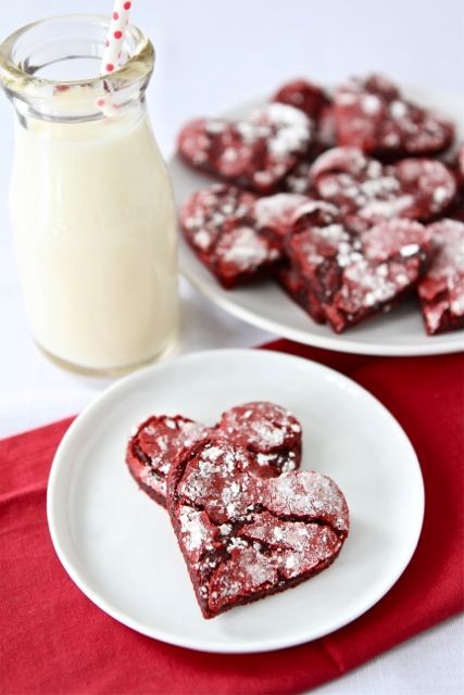 Red velvet crinkle cookies