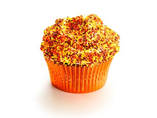 Red velvet cupcakes with nonpareils