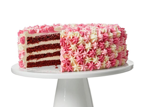 Red velvet flower cake