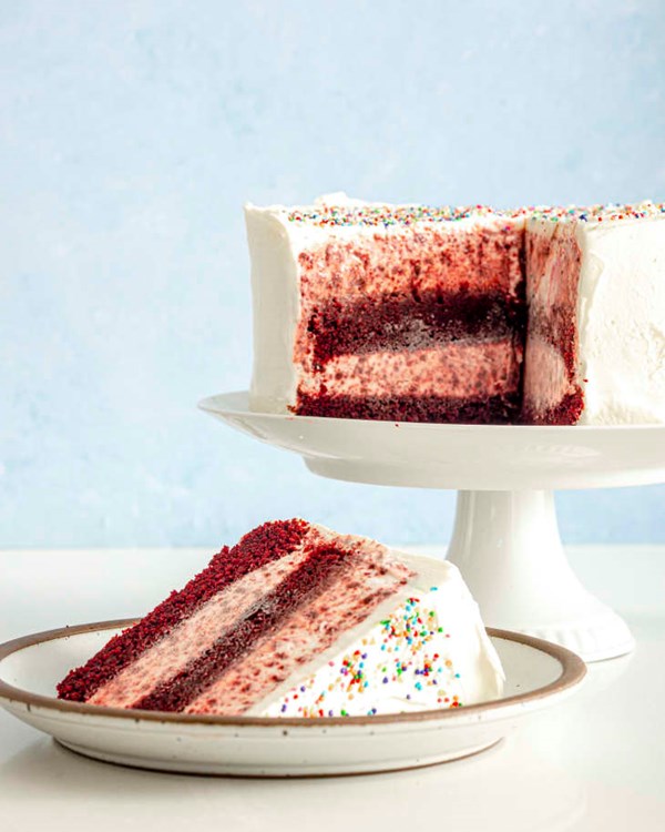 Red velvet ice cream cake