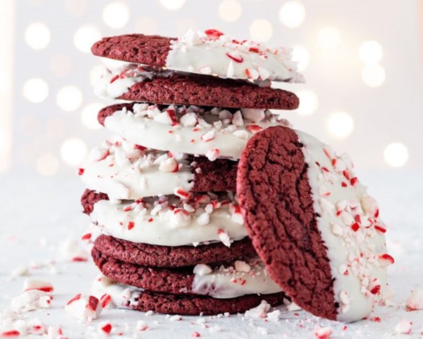 Red velvet peppermint cookies