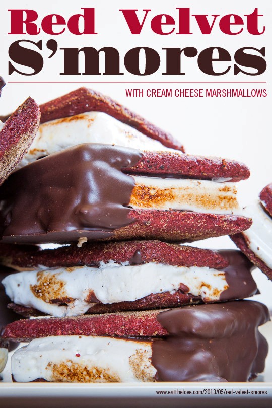Red velvet s’mores with cream cheese marshmallows