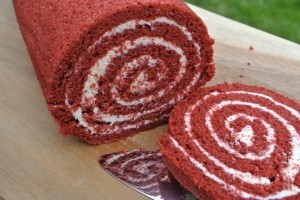 Red velvet Swiss roll