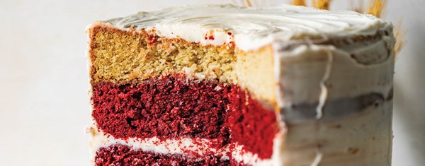 Red velvet tuxedo cake