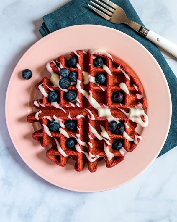 Red velvet waffles