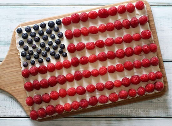 Red white + blue fruit pizza