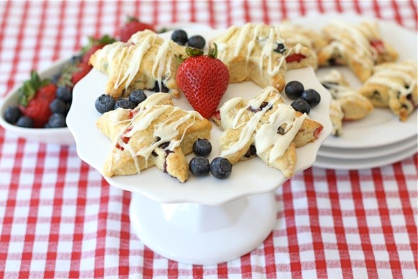 Red, white, & blue scones