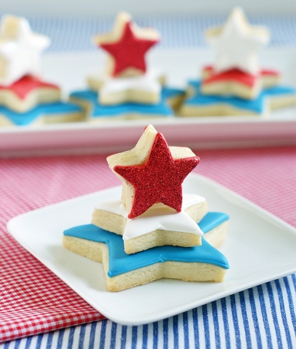 Red, white & blue star cookie towers