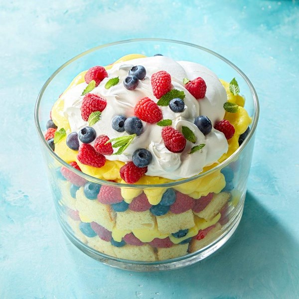 Red, white & blue trifle