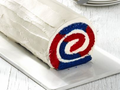 Red, white and blue cake roll