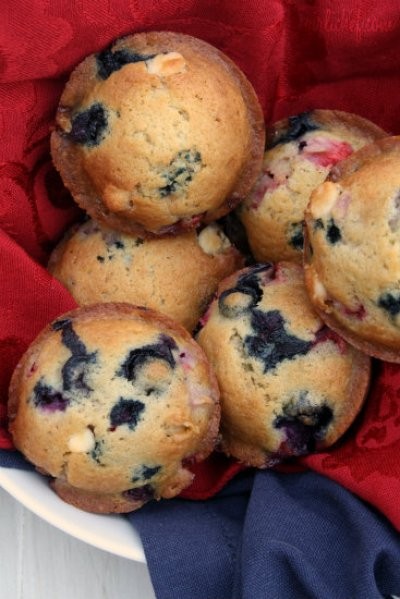Red, white, and blue muffins