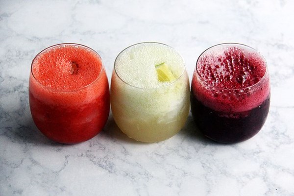 Red, white, and blue paloma slushies