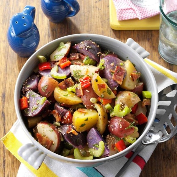 Red, white and blue potato salad