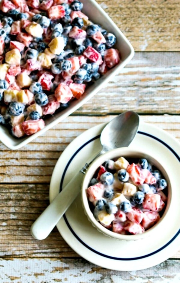 Red, white, and blue salad