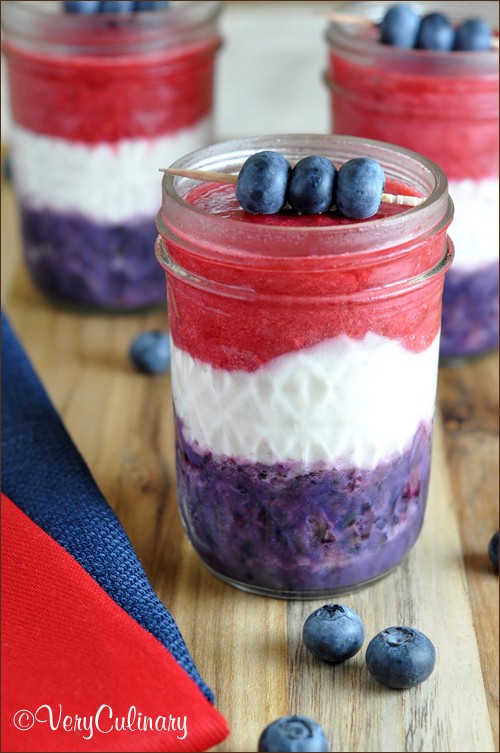 Red, white, and blue smoothies