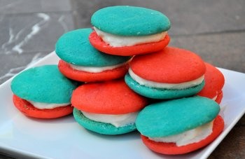 Red, white and blue whoopie pies