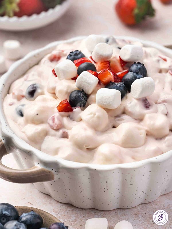 Red white blue cheesecake fluff