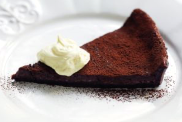 Red wine and chocolate tart