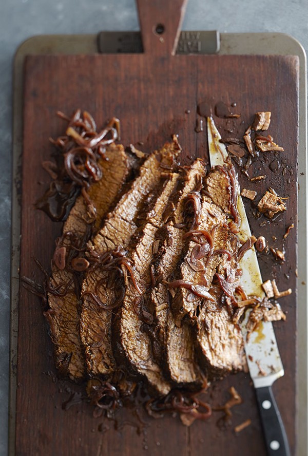 Red wine and honey brisket
