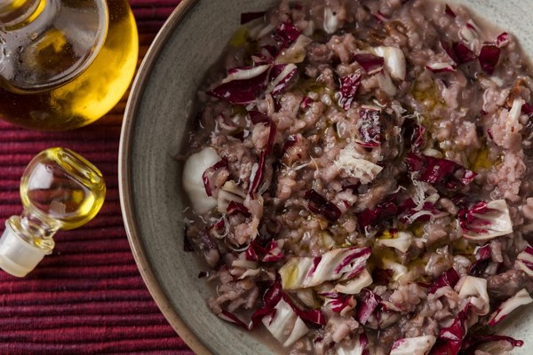 Red wine and radicchio risotto