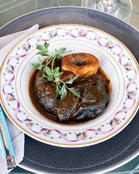 Red-wine-braised beef shanks