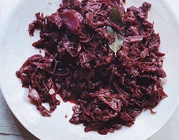Red-wine braised cabbage and onions