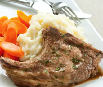 Red wine-braised pork chops