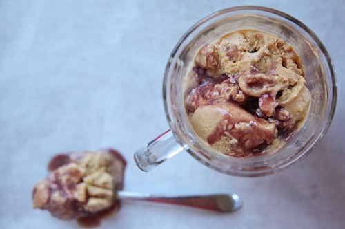 Red wine caramel apple ice cream