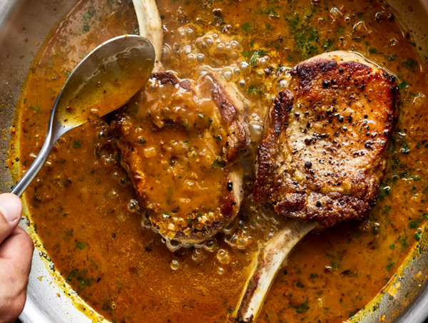 Red wine pan sauce with cumin and chiles