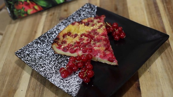 Redcurrant almond clafoutis