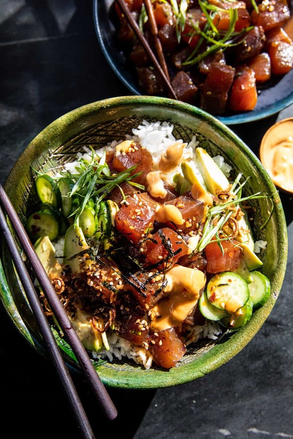 Red's favorite spicy tuna poke bowl